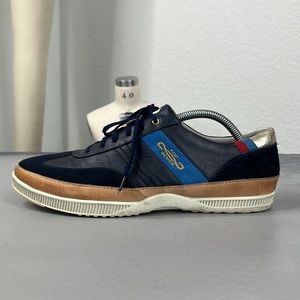 Top Seven Footwear Low Top Driving Striped Embroidered Sneakers